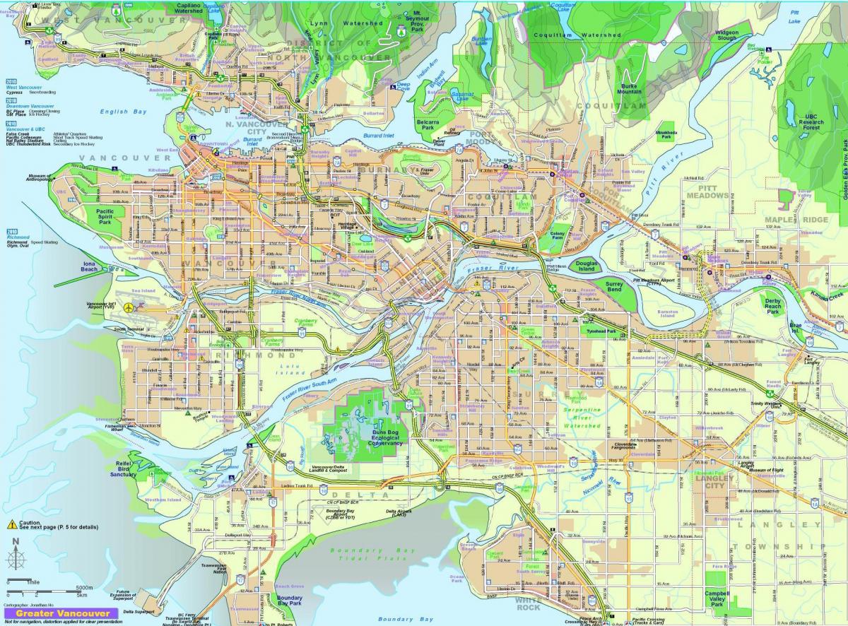 plattegrond van de stad van vancouver bc canada