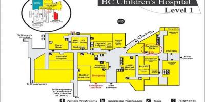 Kaart van bc children ' s hospital