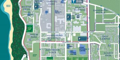 Ubc vancouver kaart van de campus