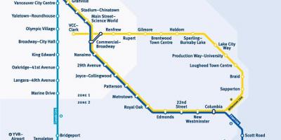 Kaart van vancouver bc treinstation