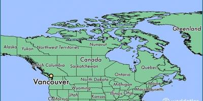 Kaart van canada tonen vancouver