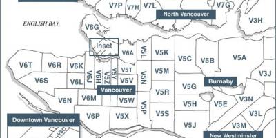 Vancouver island postcodes kaart