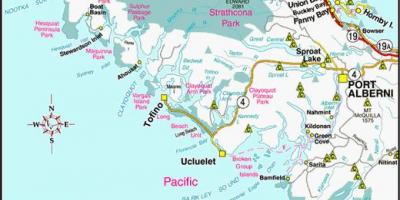 Kaart van west coast canada