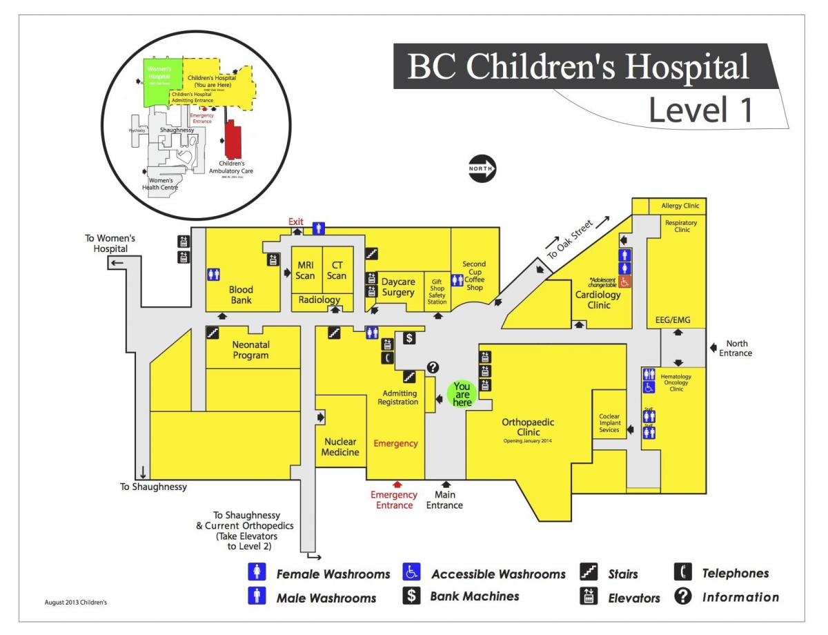 Kaart van het children ' s hospital vancouver