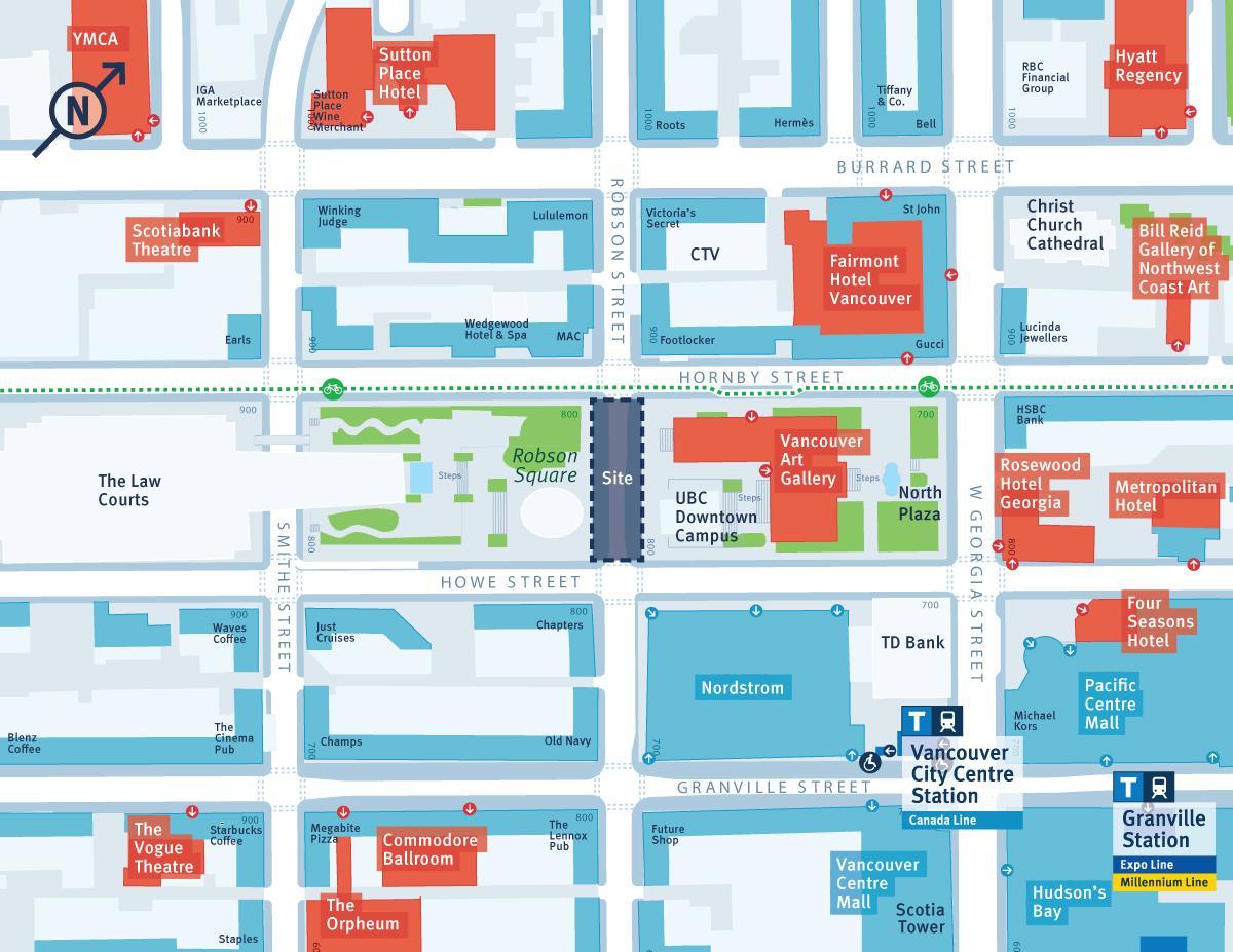 kaart van robson street, vancouver
