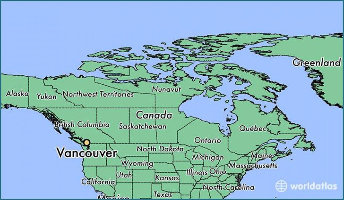 kaart van canada tonen vancouver