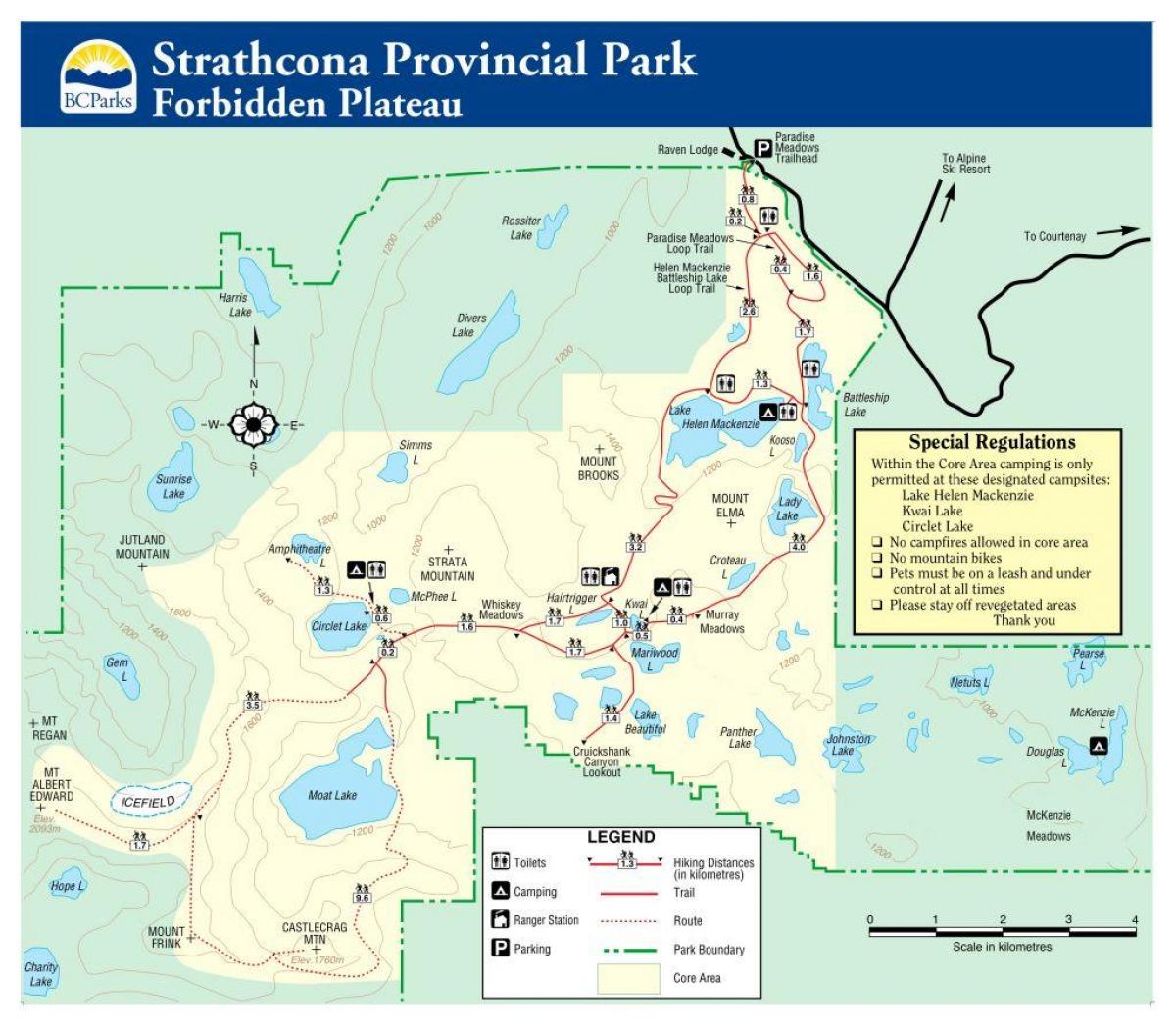 Kaart van vancouver island provinciale parken