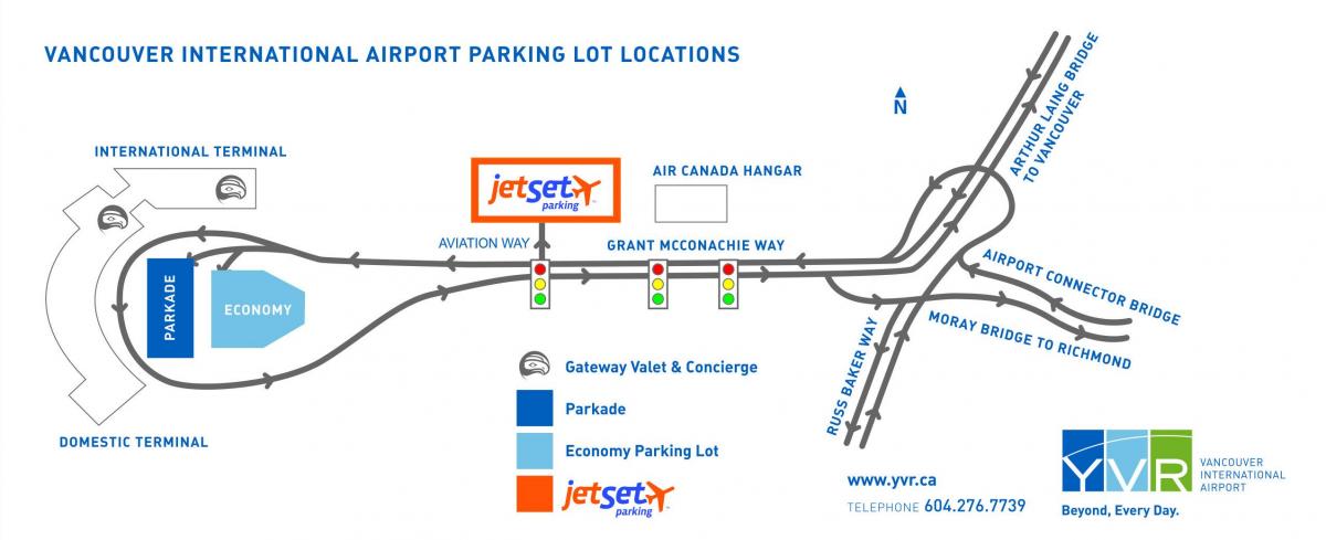 vancouver airport parking kaart