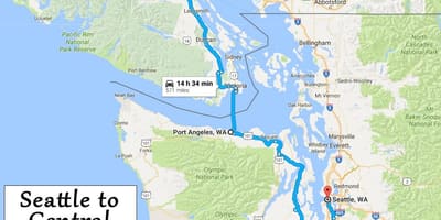Vancouver island-map rijden afstanden